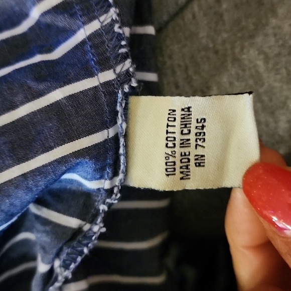 Nexx Button Up Long Sleeve Shirt Blue Striped Cotton Size Small - Picture 4 of 4